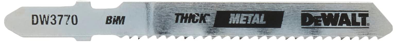 DEWALT - DW3770-5 Jigsaw Blades, Thick Metal Cutting, T-Shank, 3-Inch