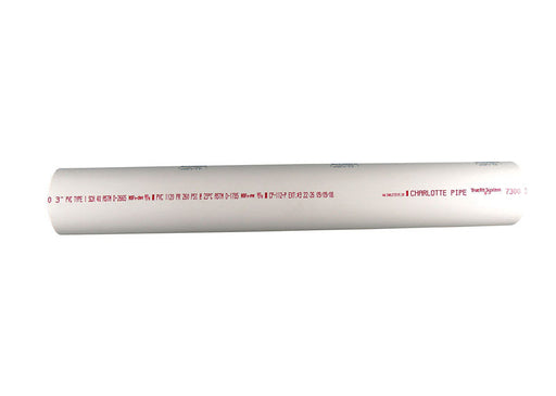 Charlotte Pipe Schedule 40 PVC Solid Pipe 1-1/2 in. D X 2 ft. L Plain End 330 psi