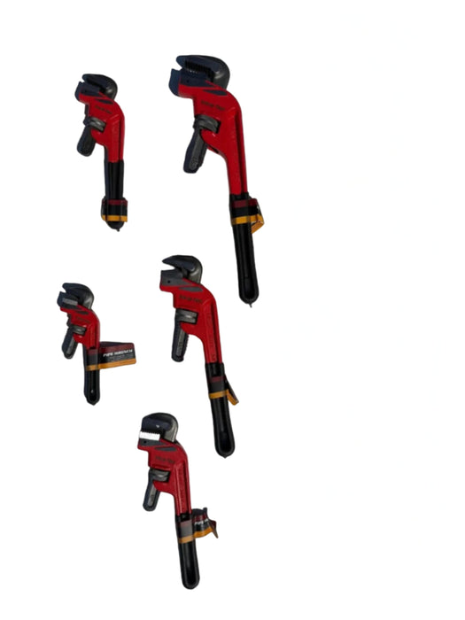 Florida Tools Drop Forged Steel Heavy Duty Pipe Wrench 5-Piece Bundle- 45 Degree Offset