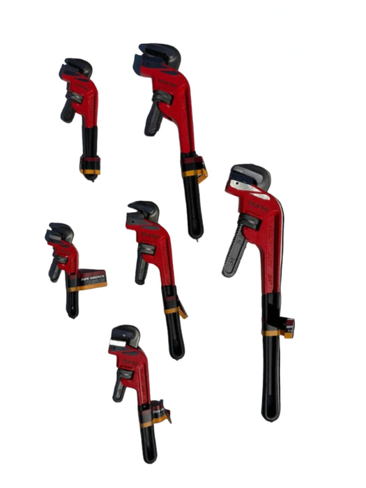 Florida Tools Drop Forged Steel Heavy Duty Pipe Wrench 6-Piece Bundle- 45 Degree Offset