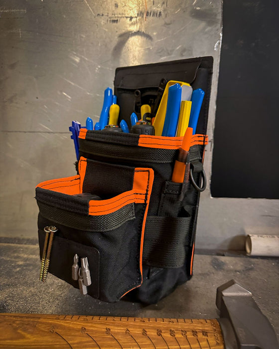 Compact Double Stack Tool Pouch ROTATE/QUICK RELEASE Black/Orange