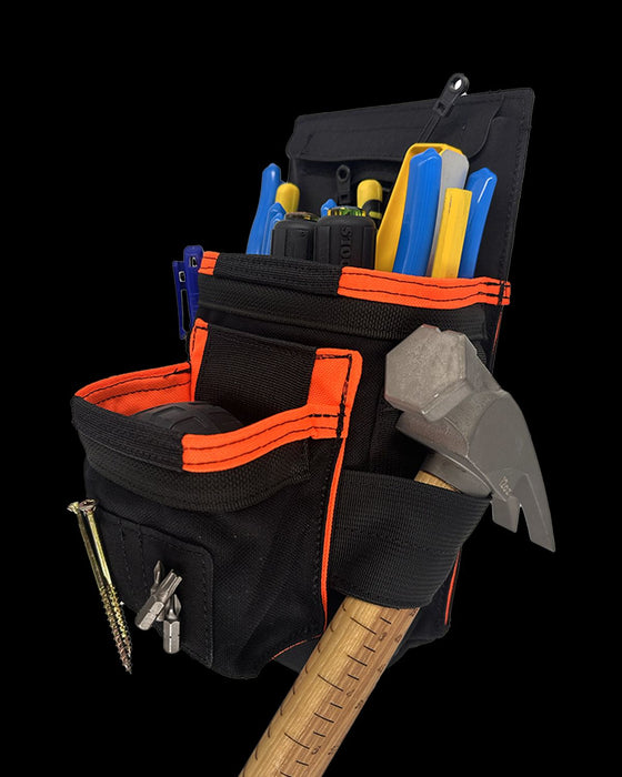 Compact Double Stack Tool Pouch ROTATE/QUICK RELEASE Black/Orange
