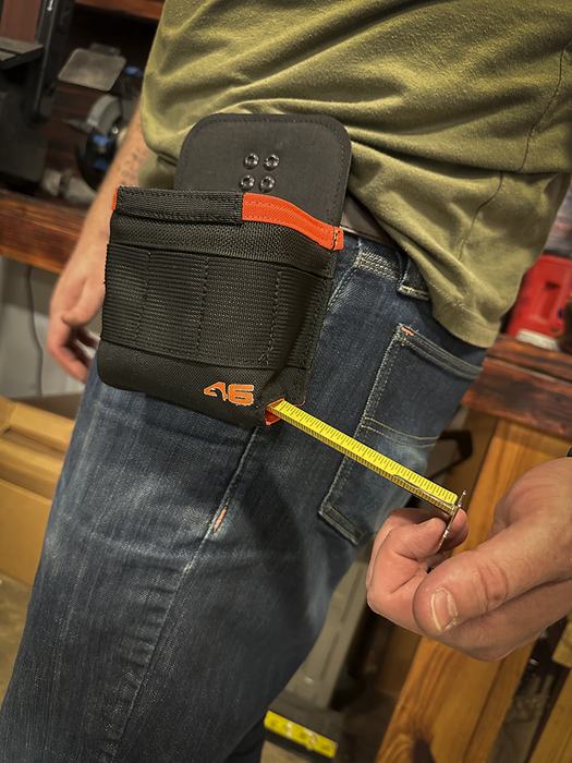 Large Pro-Flex™ Tape Measure Pouch ROTATE/QUICK RELEASE Black/Orange
