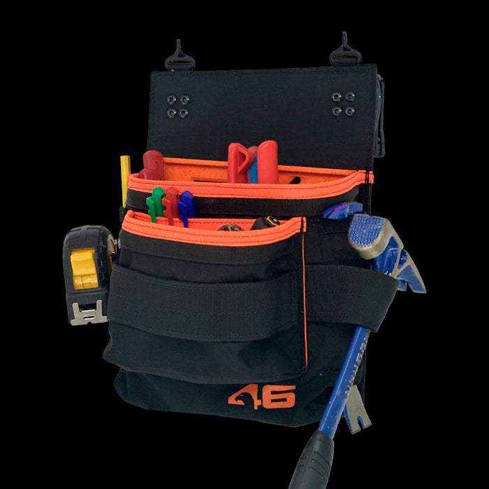 Screw and Nail Attachment Pouch ROTATE/QUICK RELEASE Black/Orange