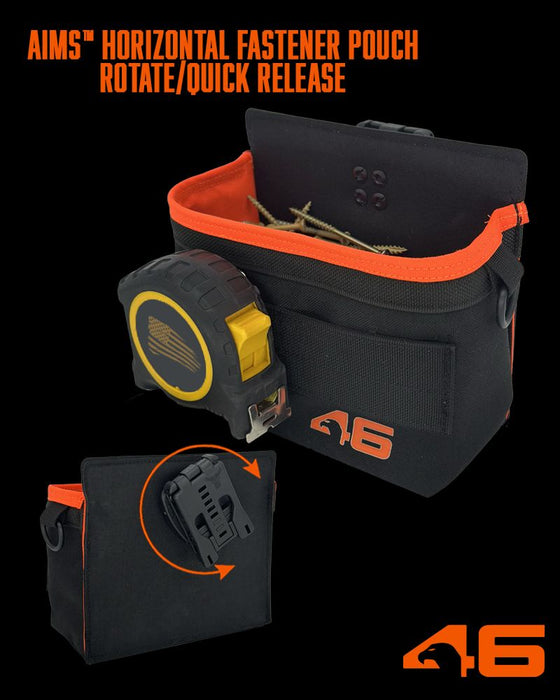 Horizontal Fastener Pouch ROTATE/QUICK RELEASE Black/Orange