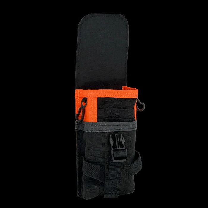 Flapped Mobile Phone Pouch ROTATE/QUICK RELEASE Black/Orange