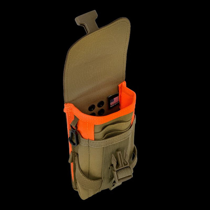 Flapped Mobile Phone Pouch ROTATE/QUICK RELEASE Coyote/Orange