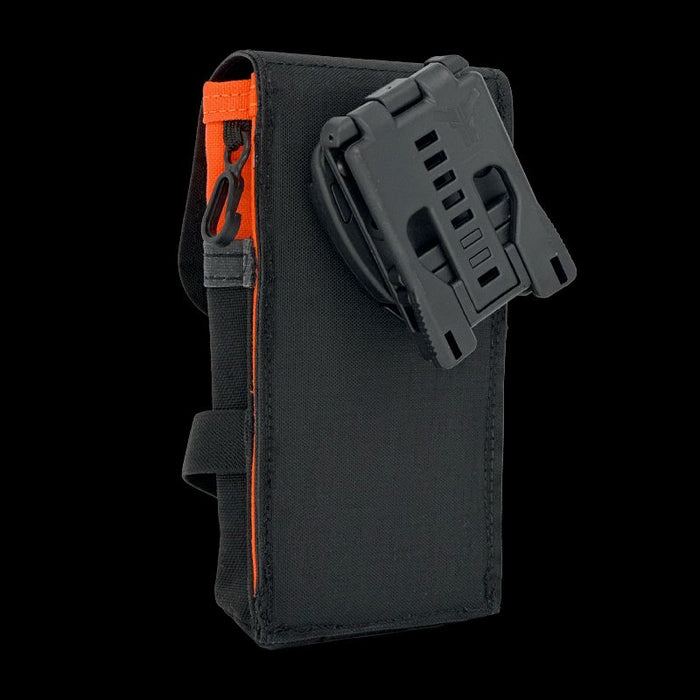 Flapped Mobile Phone Pouch ROTATE/QUICK RELEASE Black/Orange