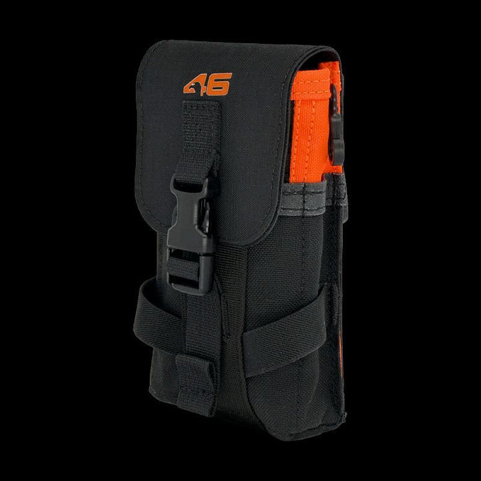 Flapped Mobile Phone Pouch ROTATE/QUICK RELEASE Black/Orange