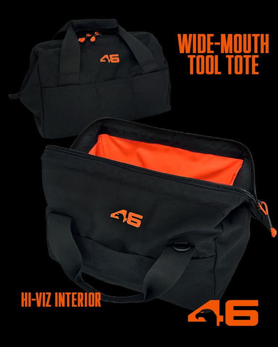 Wide-Mouth Tool Tote Hi Viz Interior Black/Orange