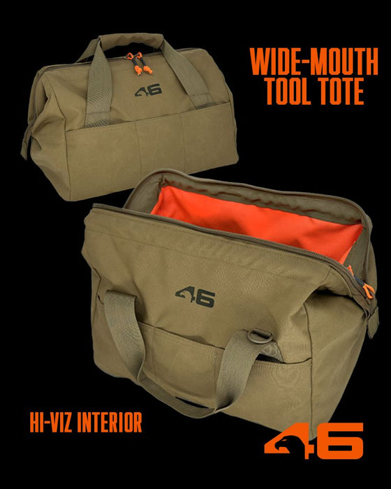 Wide-Mouth Tool Tote Hi Viz Interior Coyote/Orange