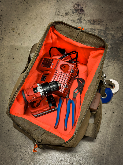 Wide-Mouth Tool Tote Hi Viz Interior Black/Orange