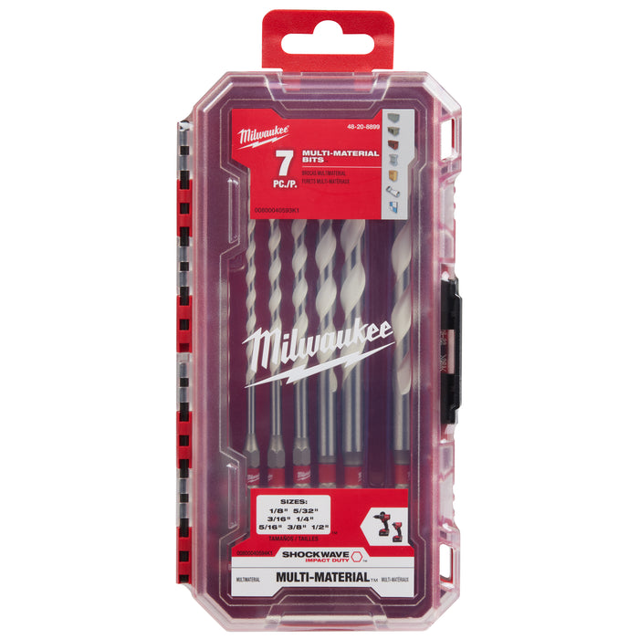 Milwaukee 48-20-8899 7 PC SHOCKWAVE™ Impact Duty Carbide Multi-Material Drill Bit Set