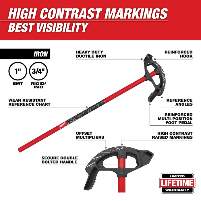 Milwaukee 48-22-4082 1" EMT Iron Conduit Bender