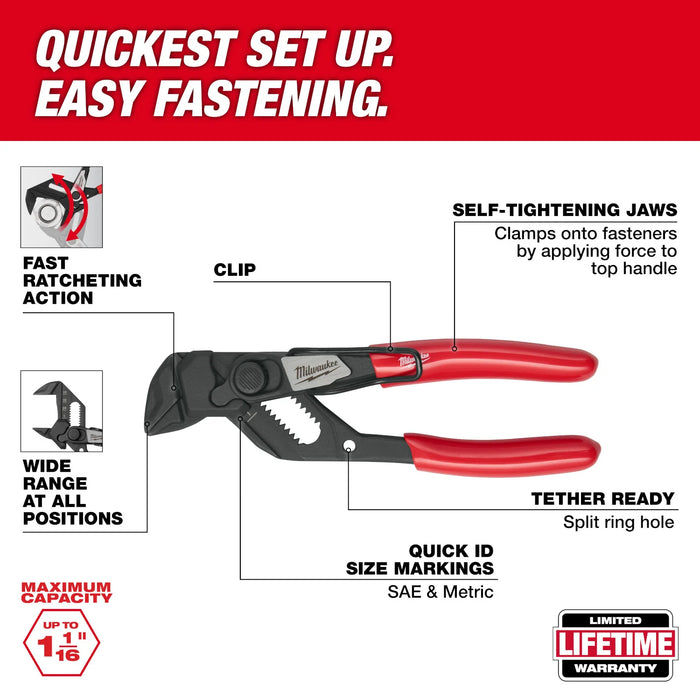 Milwaukee 5 in. Straight Jaw Pliers Wrench with Belt Clip 48-22-6906