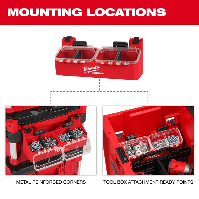 Milwaukee 48-22-8610 PACKOUT™ Tool Box 2-Bin Attachment