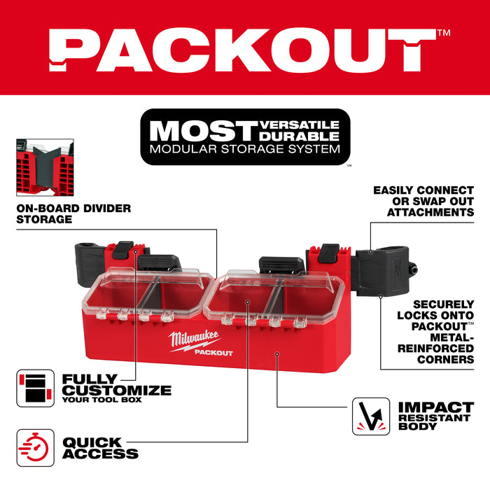 Milwaukee 48-22-8610 PACKOUT™ Tool Box 2-Bin Attachment