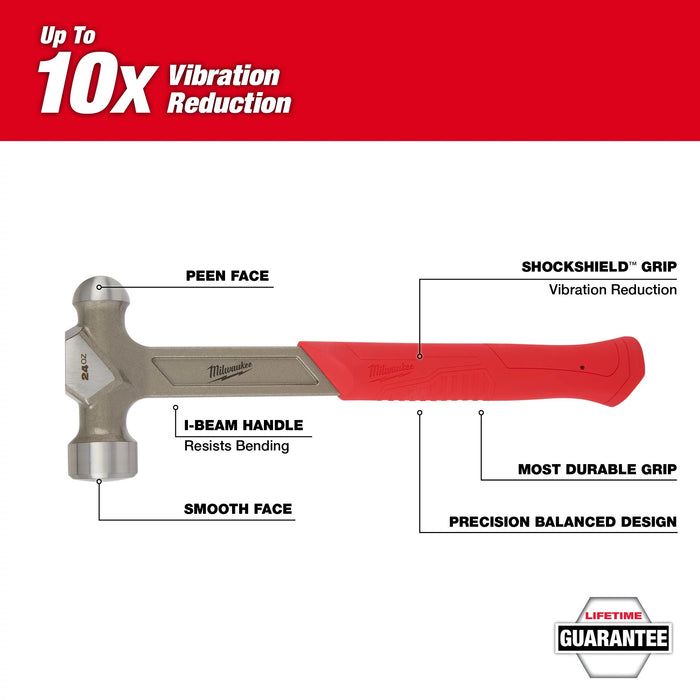 Milwaukee 48-22-9131 24oz STEEL BALL PEEN HAMMER