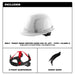 Milwaukee 48-73-1200 BOLT™ White Front Brim Vented Hard Hat w/4pt Ratcheting Suspension (USA) - Type 1, Class C
