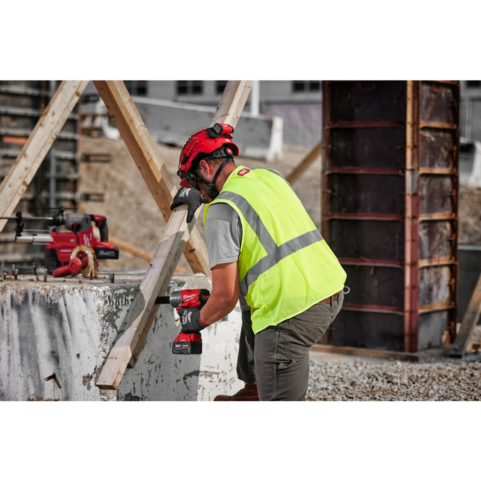 Milwaukee 48-73-2244 Class 2 High Visibility Yellow Mesh One Pocket Safety Vest - 4X/5X