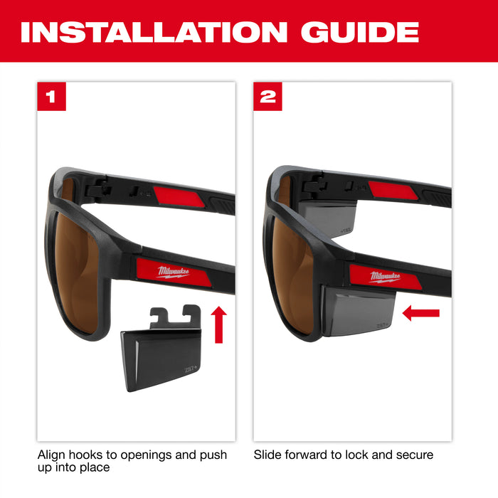 Milwaukee 48-73-2516 Full Frame Safety Glasses with Removable Side Shields – Brown Anti-Scratch Lenses