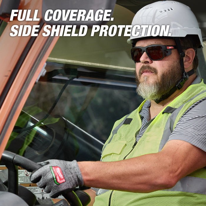 Milwaukee 48-73-2516 Full Frame Safety Glasses with Removable Side Shields – Brown Anti-Scratch Lenses