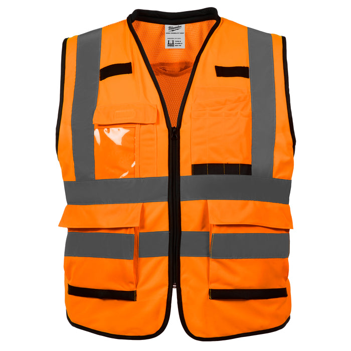 Milwaukee 48-73-5051 Class 2 High Visibility Orange Performance Safety Vest - S/M