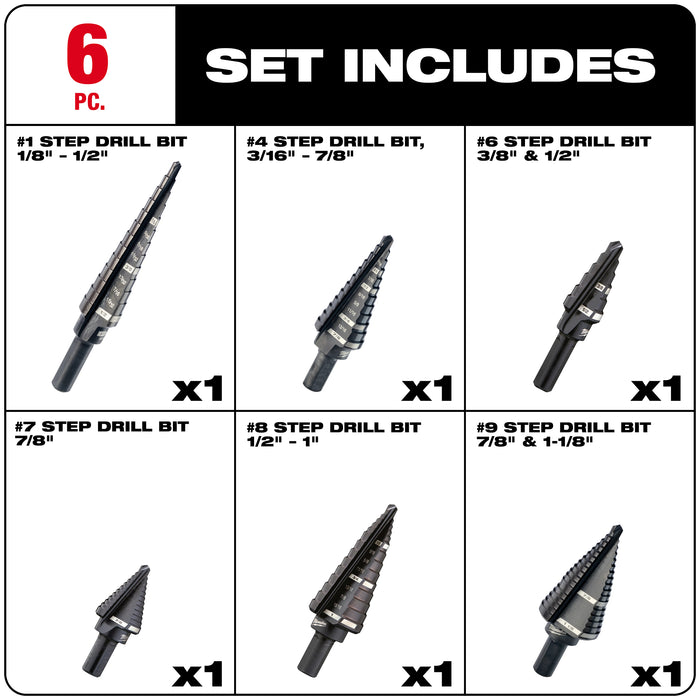 Milwaukee 48-89-9224 6PC Step Drill Bit Set