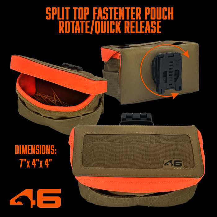 Split-Top 744 Fastener Pouch ROTATE/QUICK RELEASE Coyote/Orange