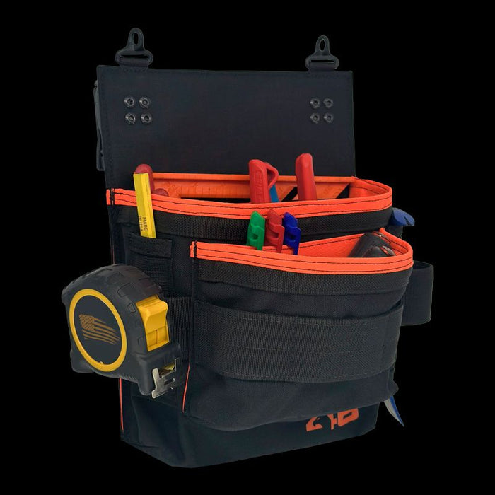 Screw and Nail Attachment Pouch ROTATE/QUICK RELEASE Black/Orange