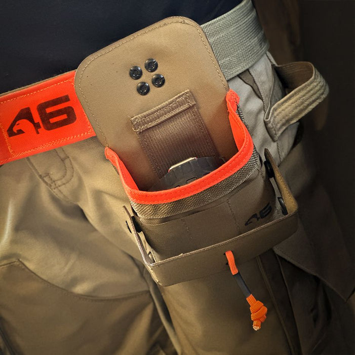 Tape Measure Pouch with Security Flap - ROTATE/QUICK RELEASE  Coyote/Orange