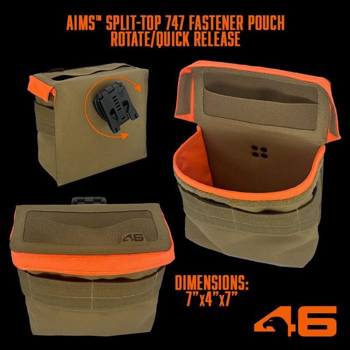 Split-Top 747 Fastener Pouch ROTATE/QUICK RELEASE Coyote/Orange
