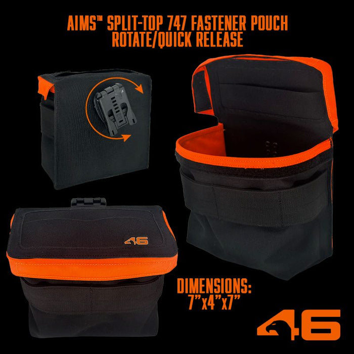 Split-Top 747 Fastener Pouch ROTATE/QUICK RELEASE Black/Orange