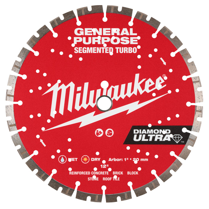 Milwaukee 49-93-7535 12" DIAMOND ULTRA™ Segmented Turbo, General Purpose Diamond Blade