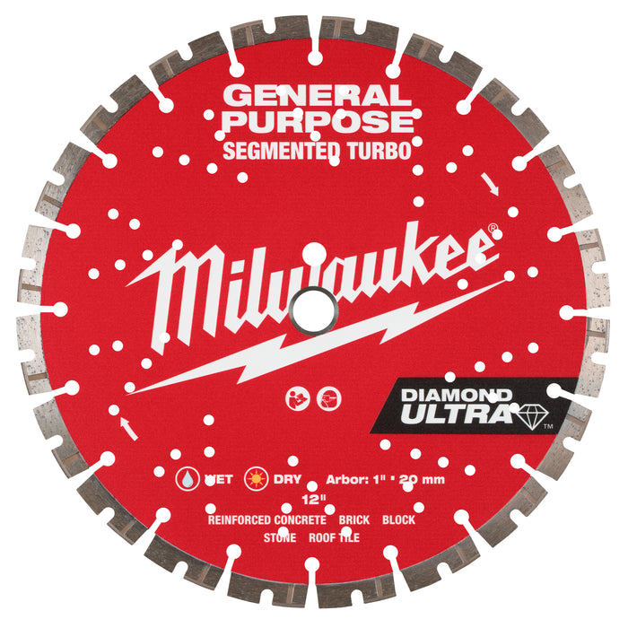 Milwaukee 49-93-7535 12" DIAMOND ULTRA™ Segmented Turbo, General Purpose Diamond Blade