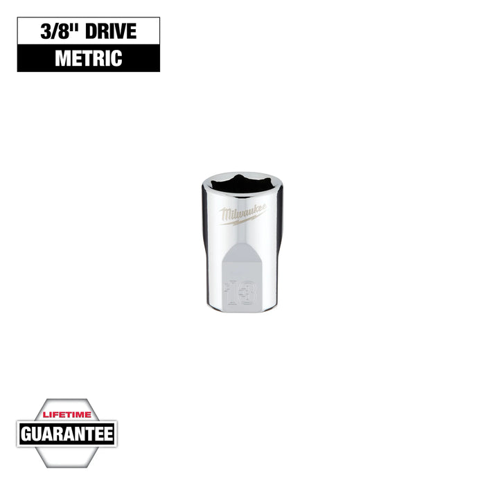 Milwaukee 13 mm X 3/8 in. drive Metric 6 Point Standard Socket 1 pc 45-34-9083, main product view