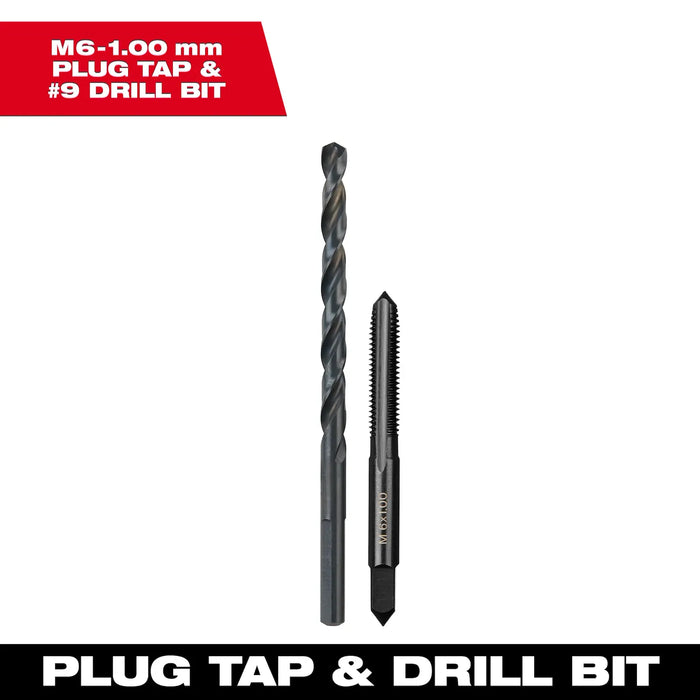 Milwaukee M6-1.00 mm Straight Flute Plug Tap & #9 Drill Bit 49-57-5536