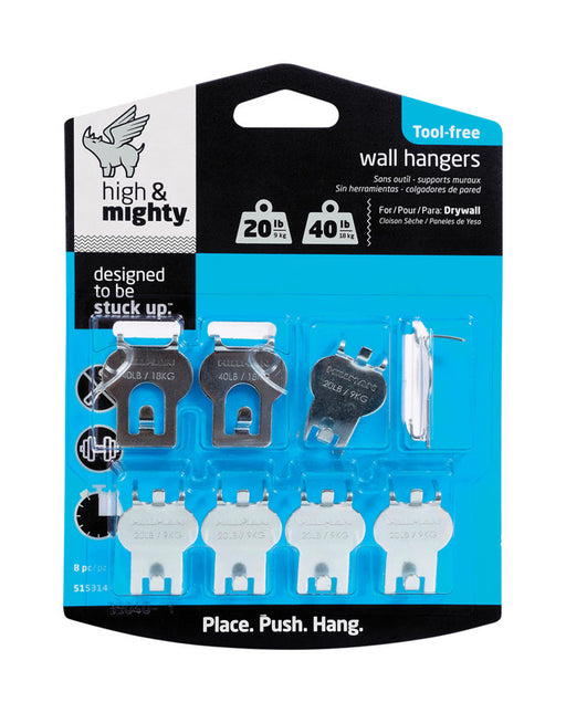 HILLMAN High & Mighty Picture Hanger 20 lb 8 pk