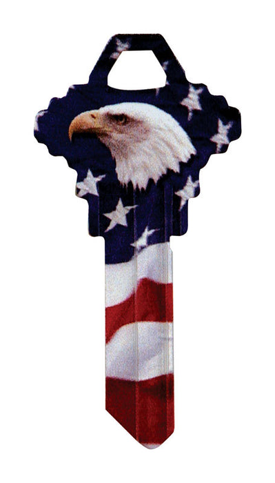 HILLMAN Wackey Flag & Eagle House/Office Universal Key Blank SC1 Single