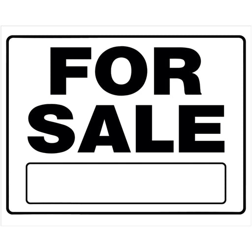 HILLMAN English White For Sale Sign 20 in. H X 24 in. W