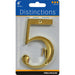 HILLMAN Distinctions 4 in. Gold Zinc Die-Cast Screw-On Number 5 1 pc