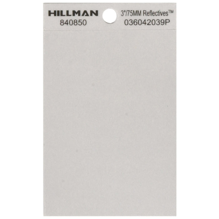 HILLMAN 3 in. Reflective Black/Silver Vinyl Self-Adhesive Special Character Blank 1 pc