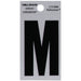 HILLMAN 2 in. Reflective Black Vinyl Self-Adhesive Letter M 1 pc