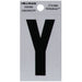 HILLMAN 2 in. Reflective Black Vinyl Self-Adhesive Letter Y 1 pc