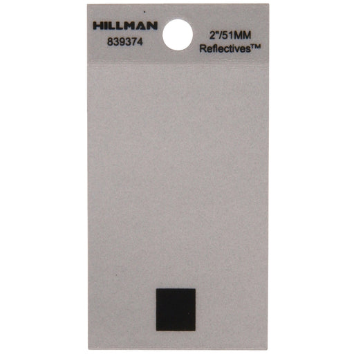 HILLMAN 2 in. Reflective Black Vinyl Self-Adhesive Special Character Period 1 pc