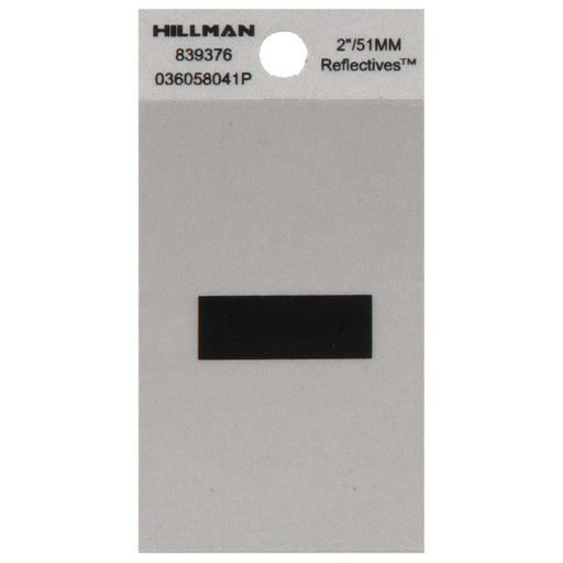 HILLMAN 2 in. Reflective Black Vinyl Self-Adhesive Special Character Hyphen 1 pc