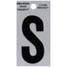 HILLMAN 2 in. Reflective Black Vinyl Self-Adhesive Letter S 1 pc