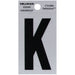 HILLMAN 2 in. Reflective Black Vinyl Self-Adhesive Letter K 1 pc