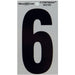 HILLMAN 5 in. Reflective Black Vinyl Self-Adhesive Number 6 1 pc