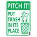HILLMAN English White Garbage Sign 14 in. H X 10 in. W